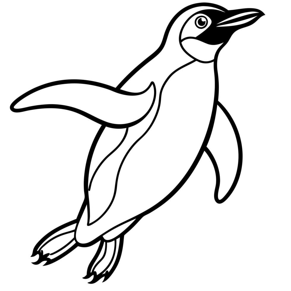 Emperor Penguin jumps icon vector