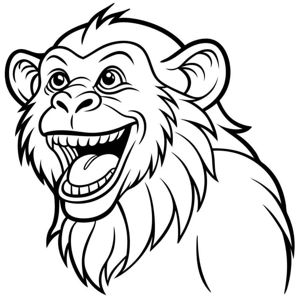 Emperor Tamarin monkey laughs icon vector
