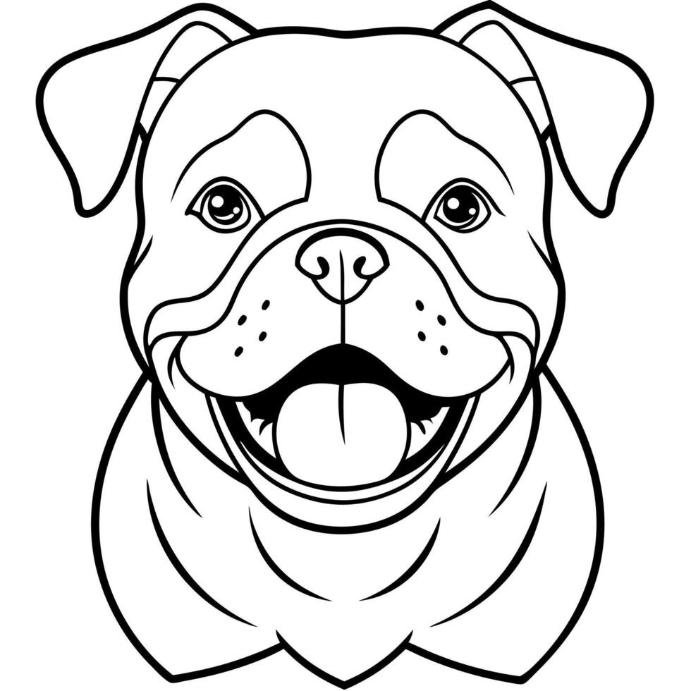 English Bulldog dog smiles icon vector