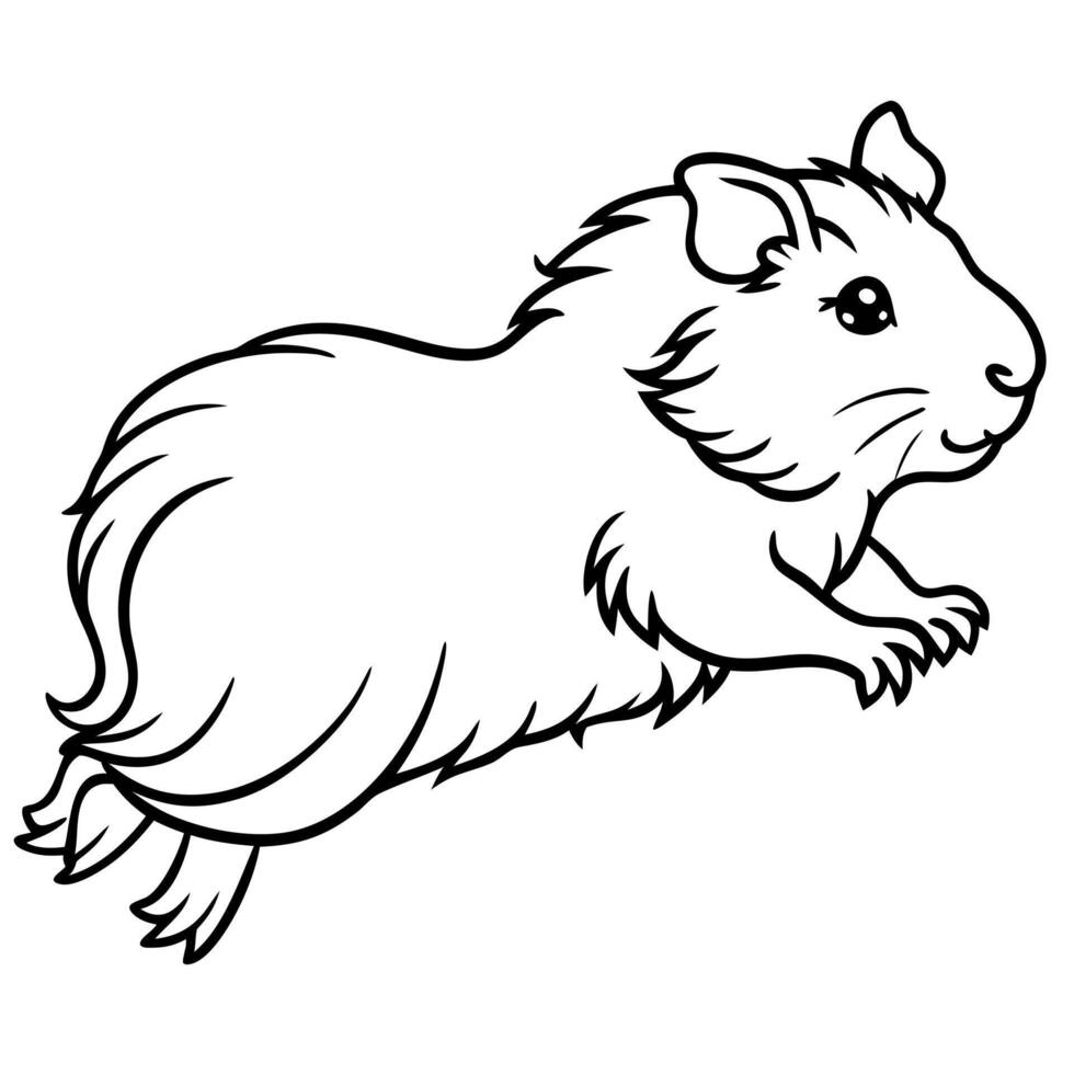 English Crested Guinea Pig jumps icon vector