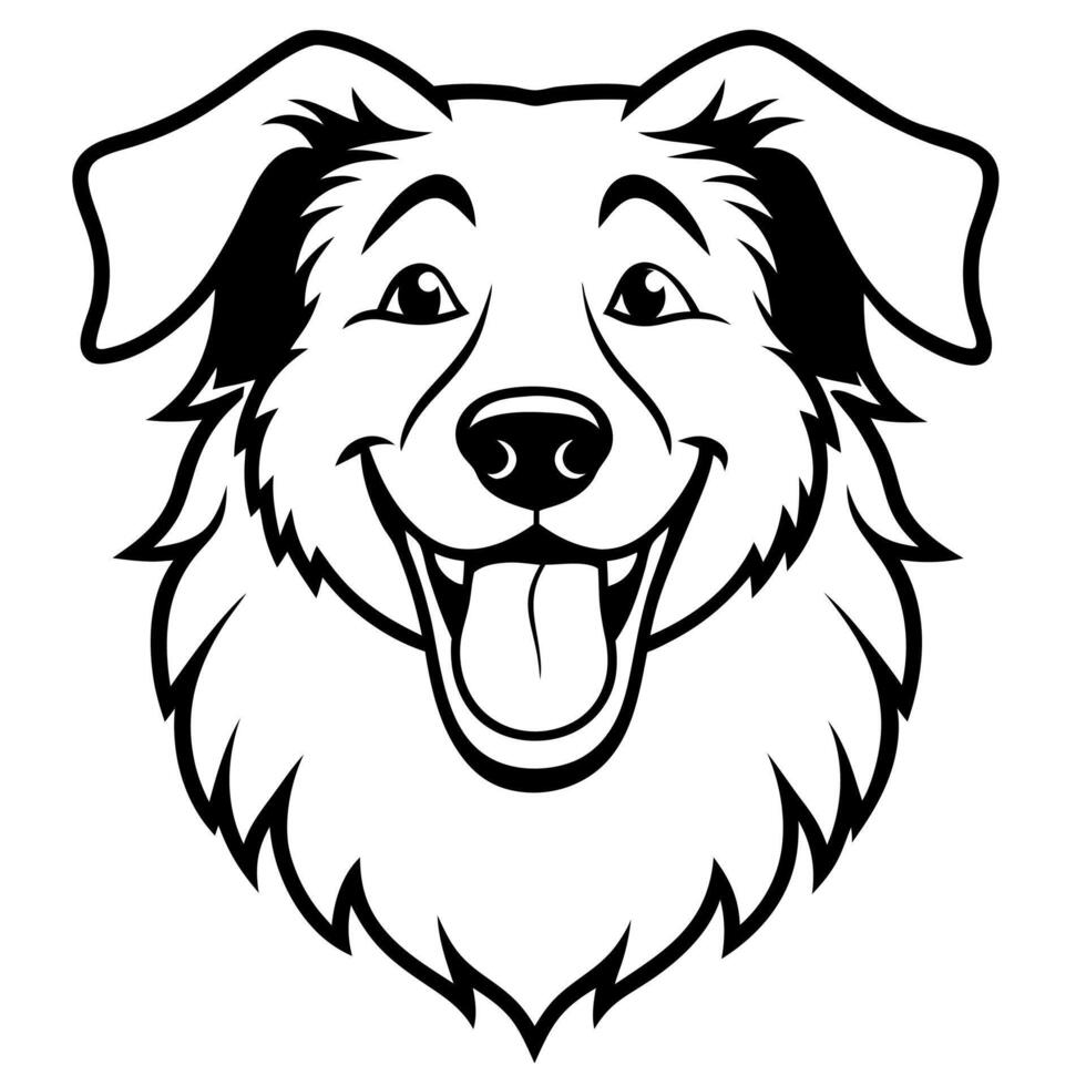 English Shepherd dog laughs icon vector