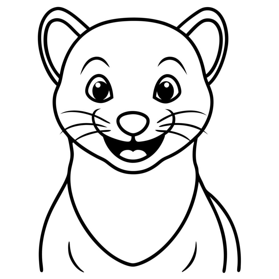 Ermine rodent smiles icon vector