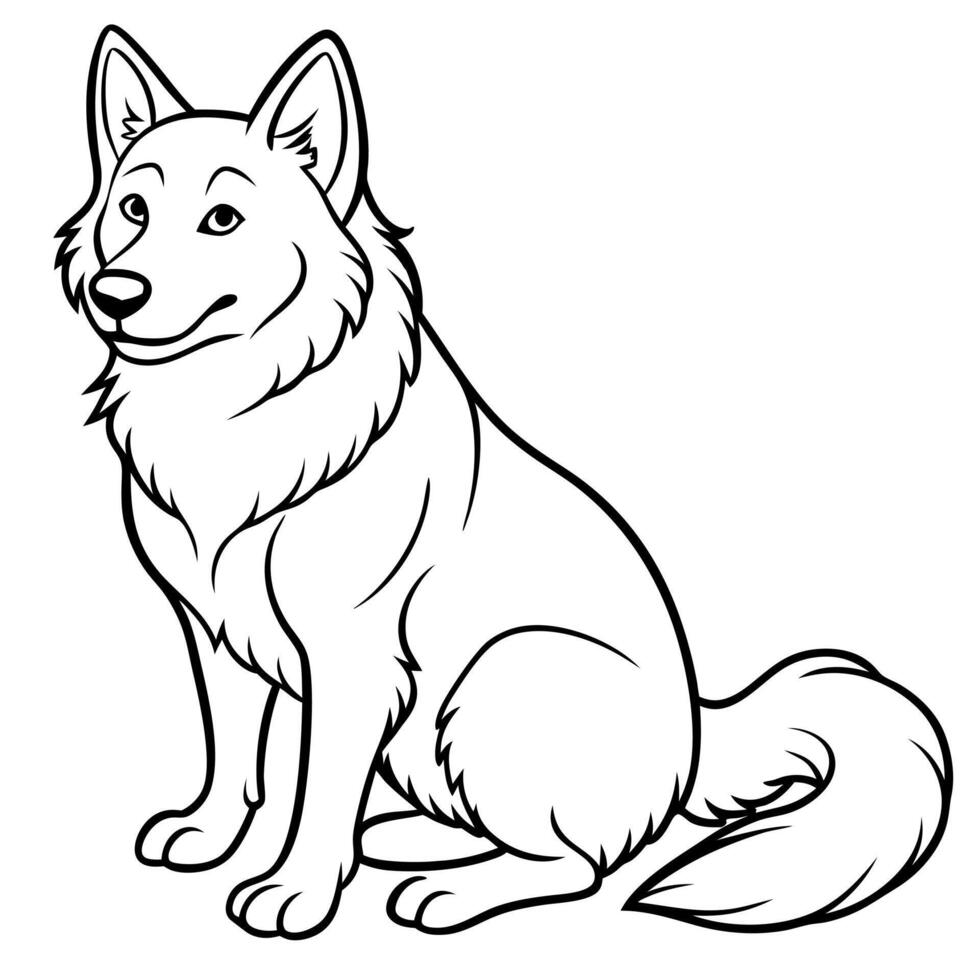 Eskimo Dog sits icon vector