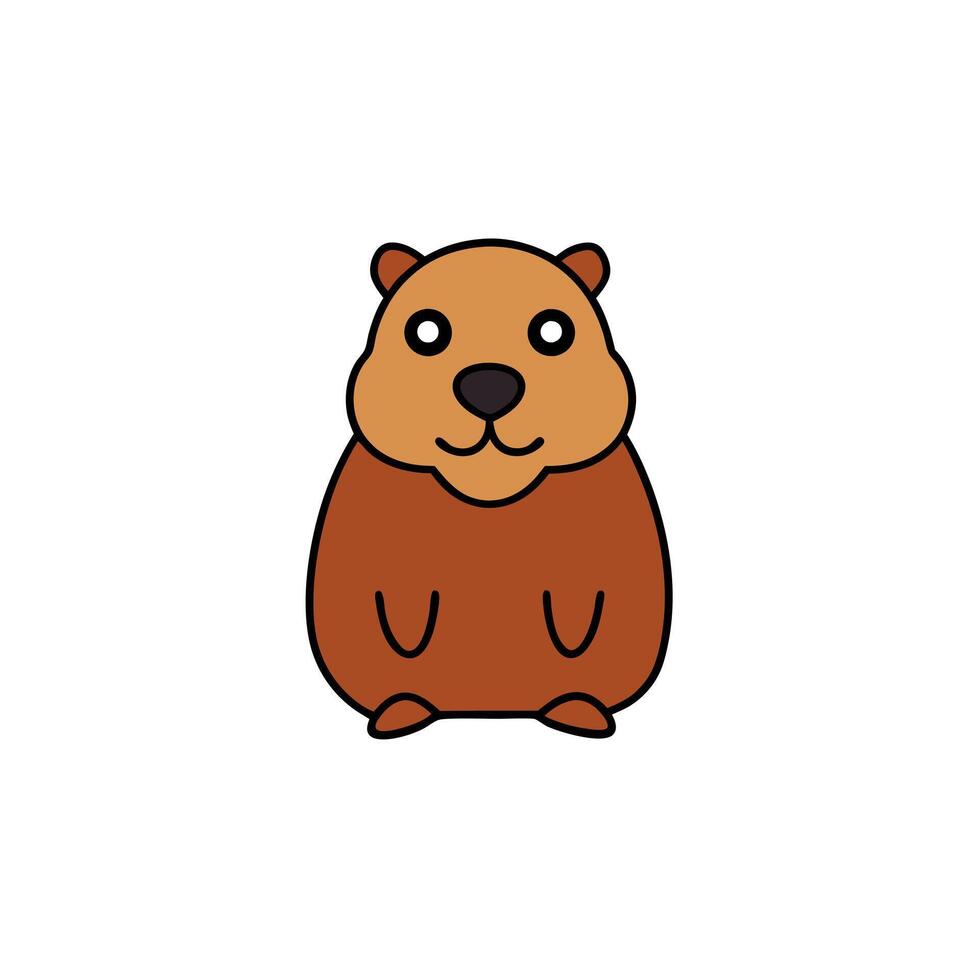 Eurasian Beaver goes icon vector