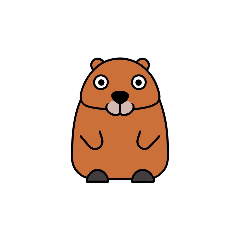 Eurasian Beaver looks icon vector