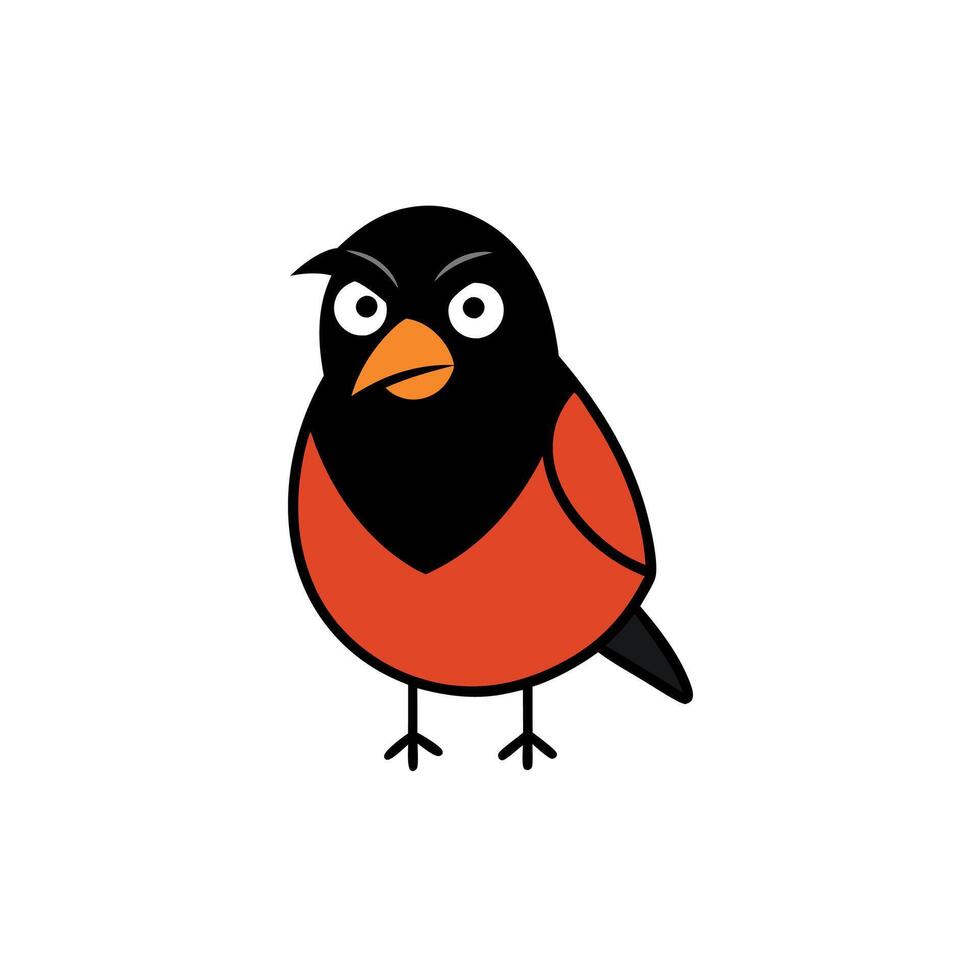 Eurasian Bullfinch bird angry icon vector