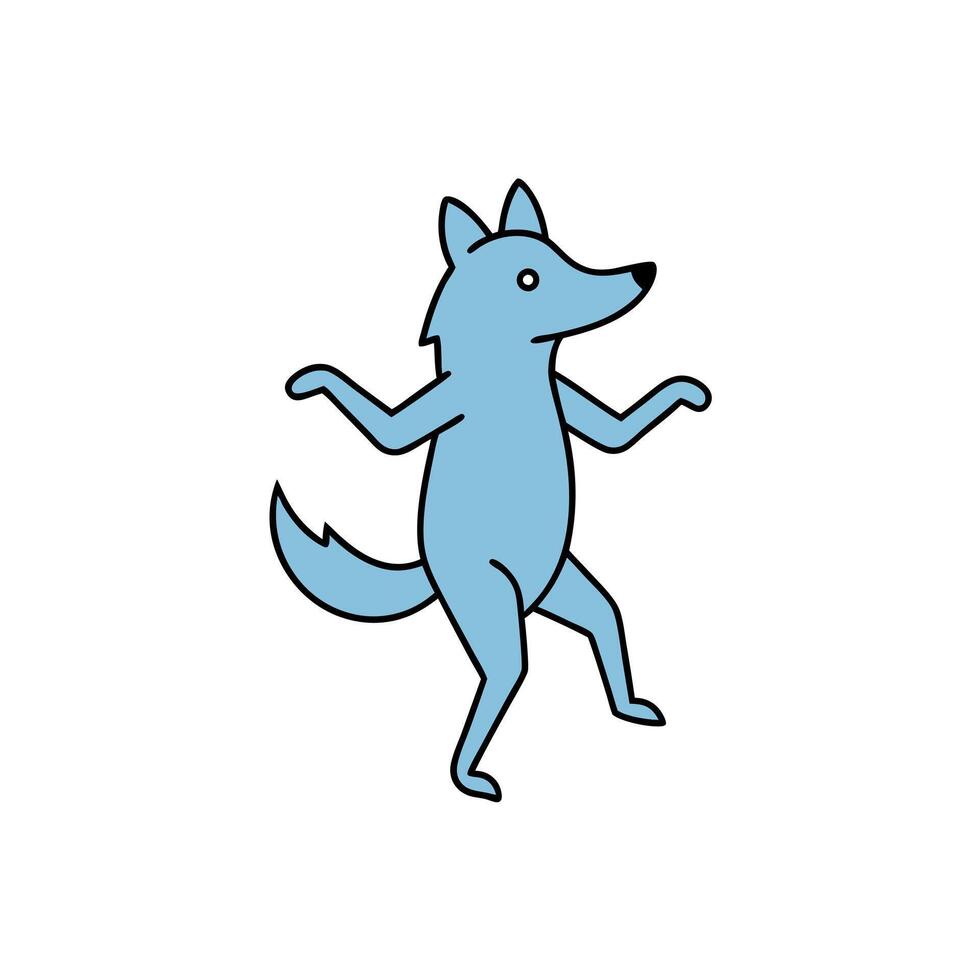 Eurasian Wolf dancing icon vector