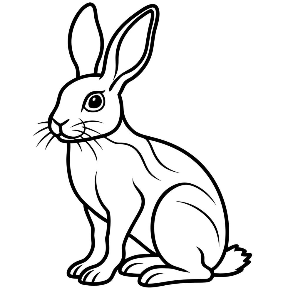 European Hare sits icon vector