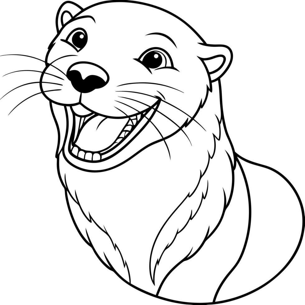 European Otter laughs icon vector