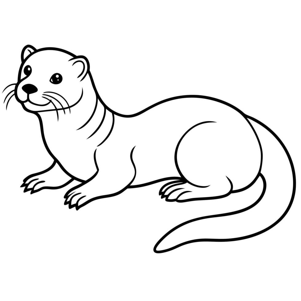 European Otter lies icon vector