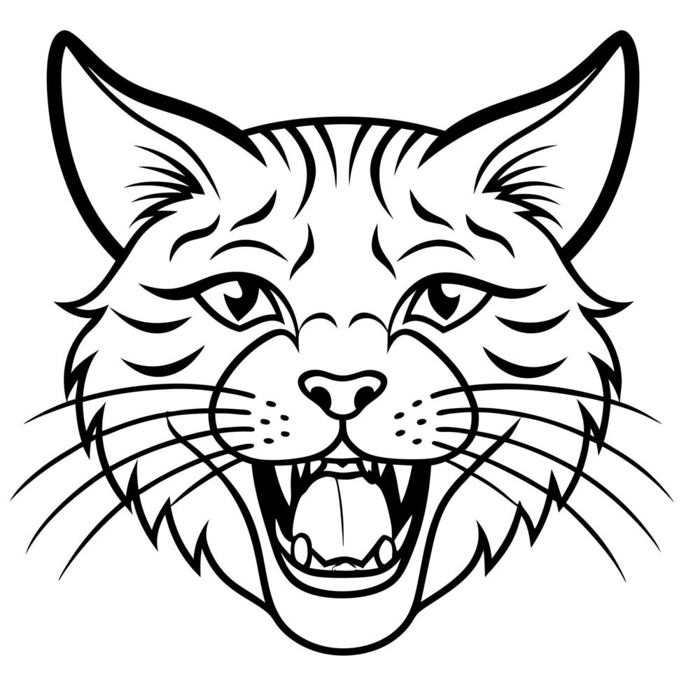 European Wildcat cat cries icon vector