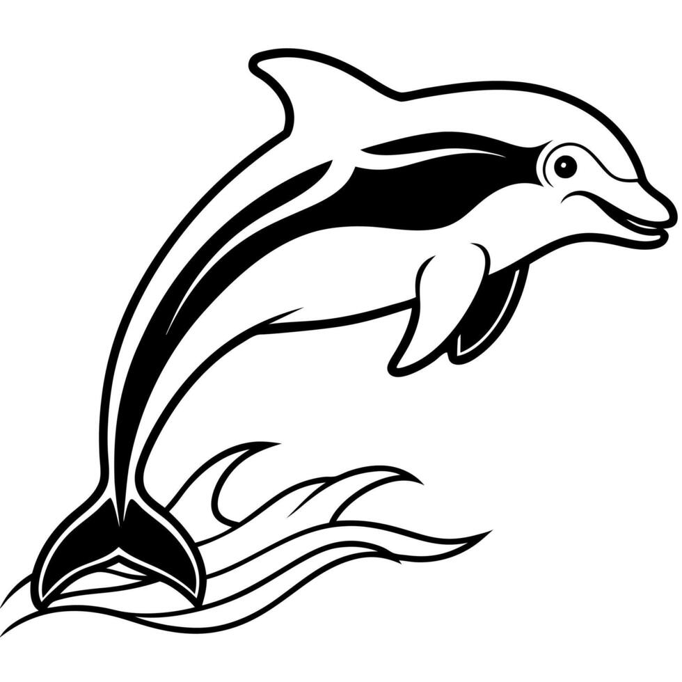 False Killer Whale fish jumps icon vector