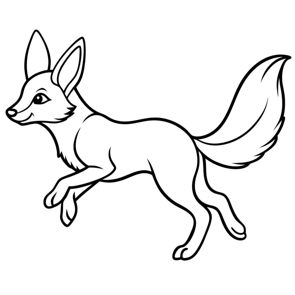 Fennec Fox jumps icon vector