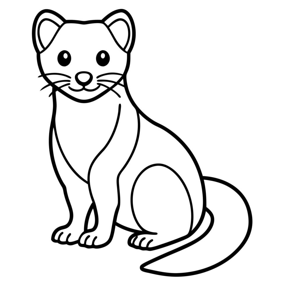 Ferret rodent sits icon vector