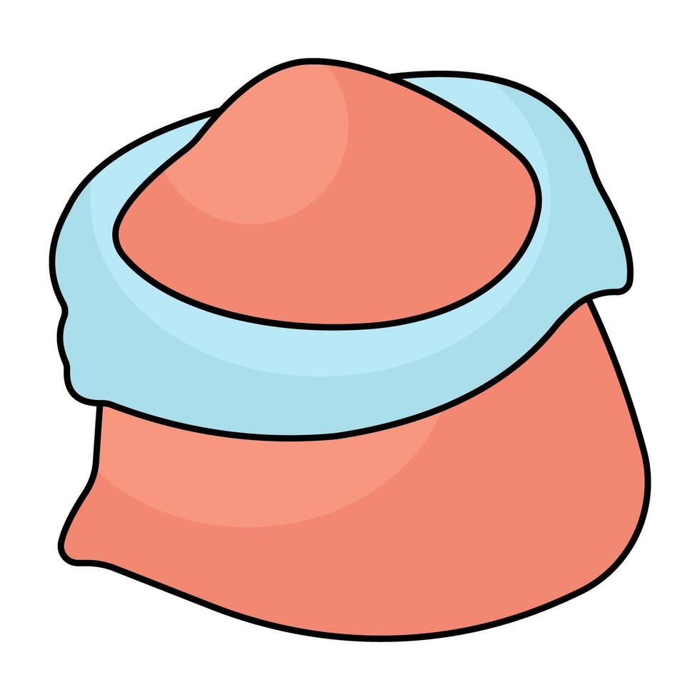 A colored design icon of flour bag vector