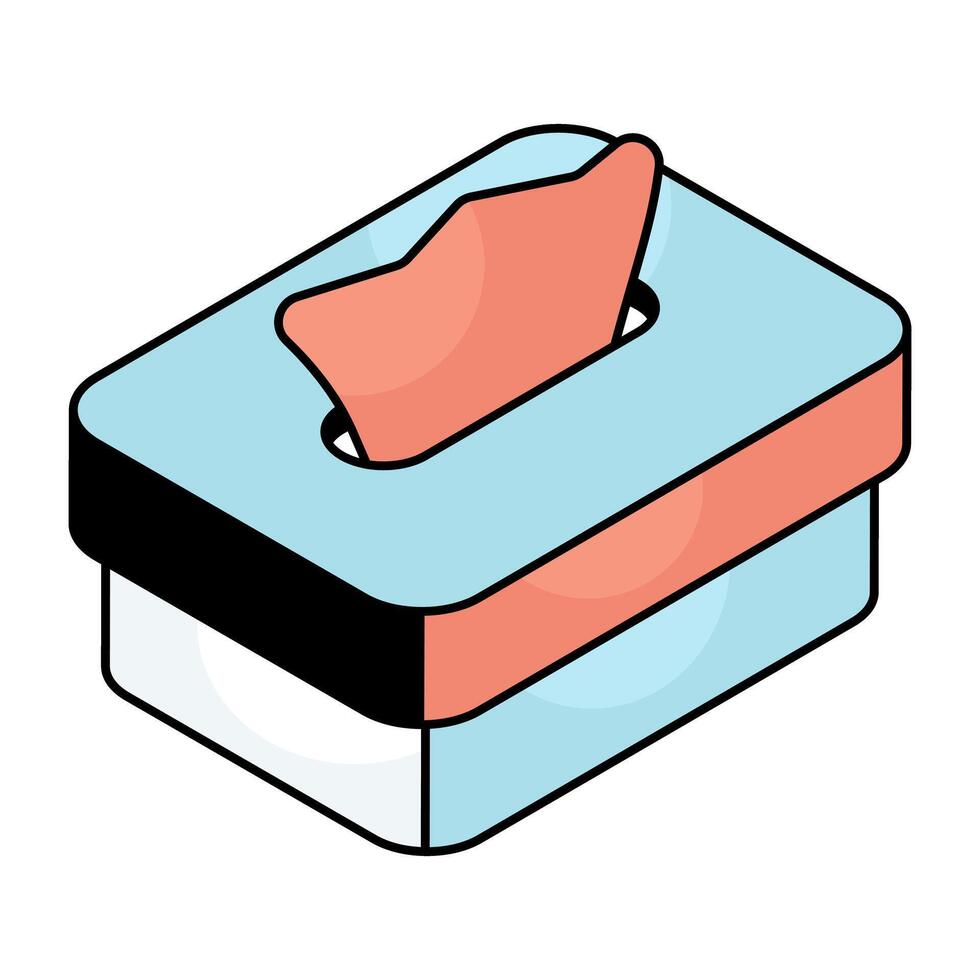 Creative design icon of tissue box vector