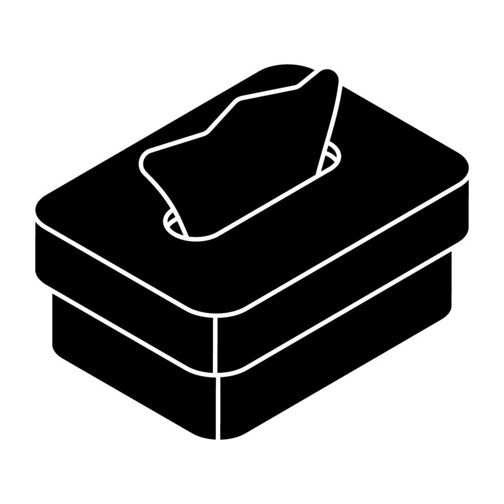 Creative design icon of tissue box vector