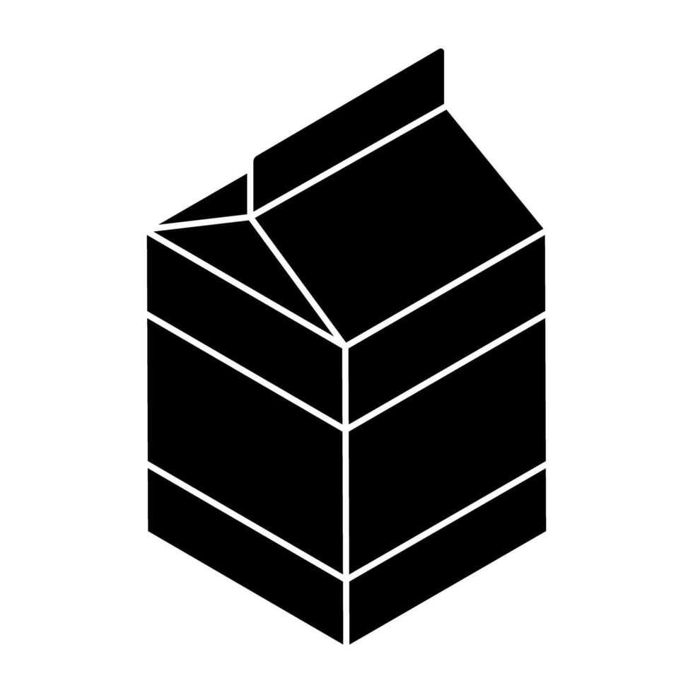 A flat design icon of milk pack vector