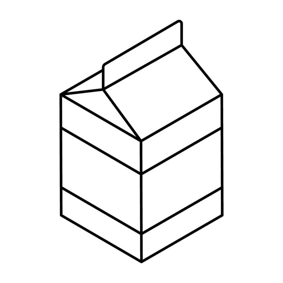 A flat design icon of milk pack vector