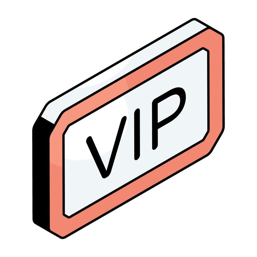 Premium design icon of vip pass vector