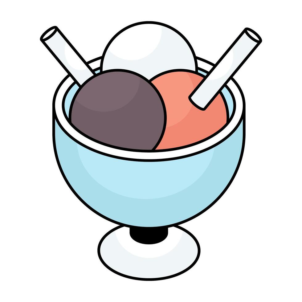 Modern design icon of ice cream bowl vector
