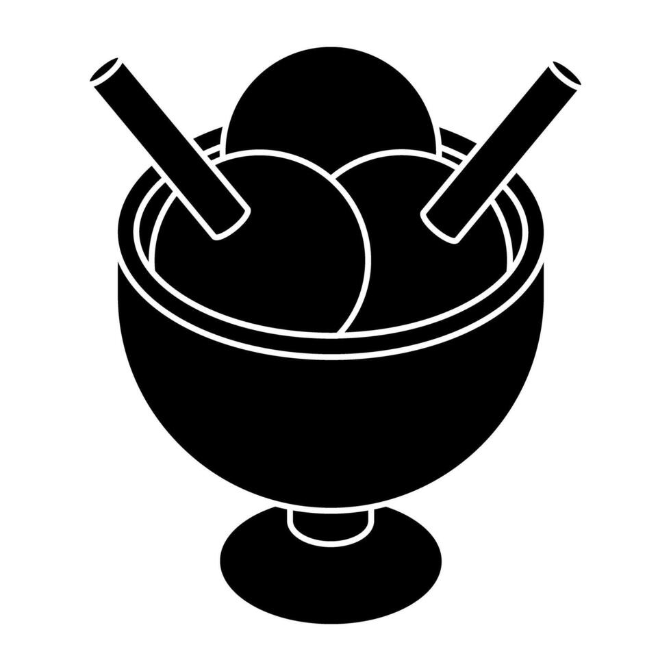 Modern design icon of ice cream bowl vector