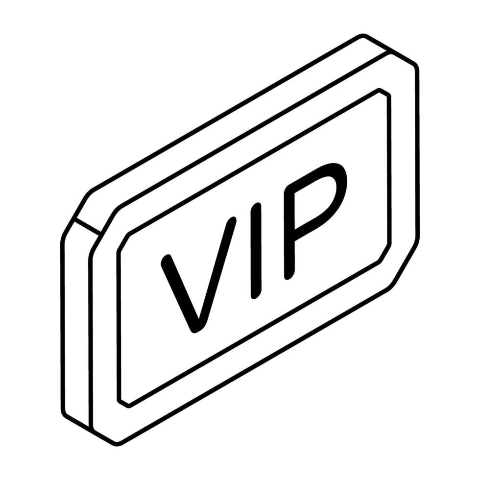 Premium design icon of vip pass vector