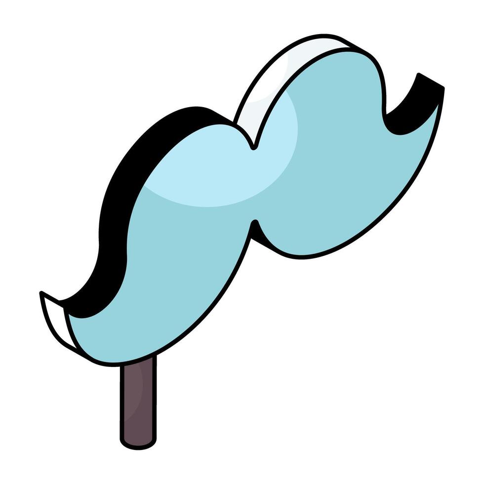 A trendy design icon of mustache prop vector