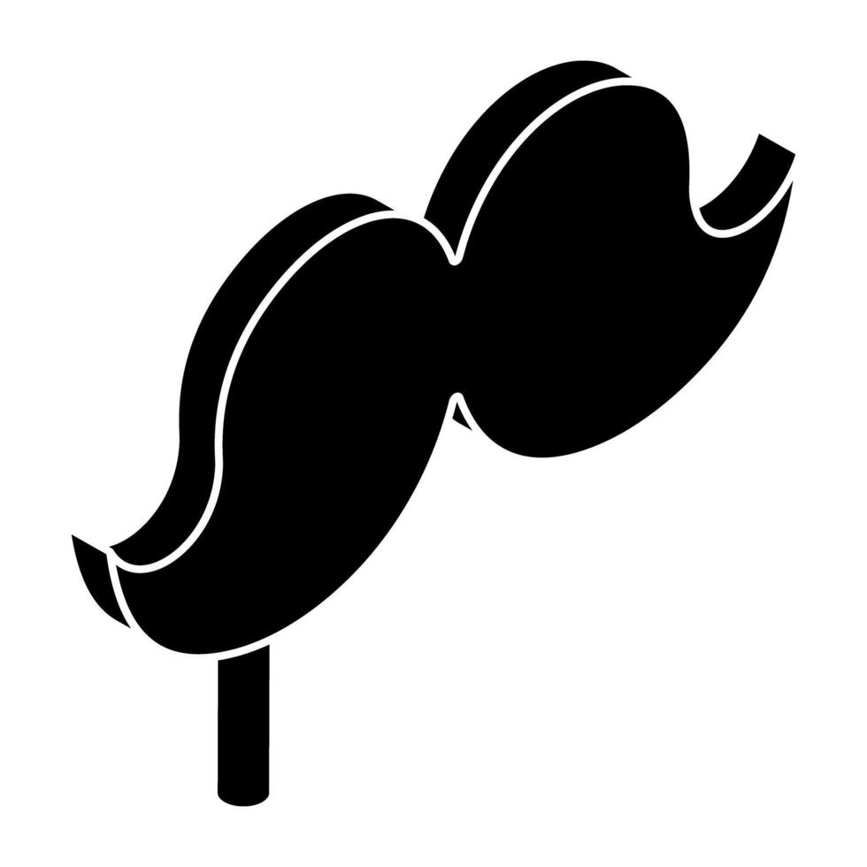 A trendy design icon of mustache prop vector