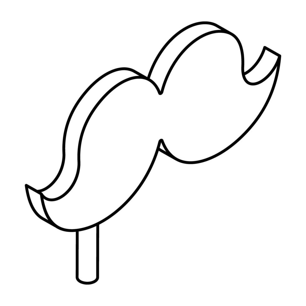A trendy design icon of mustache prop vector
