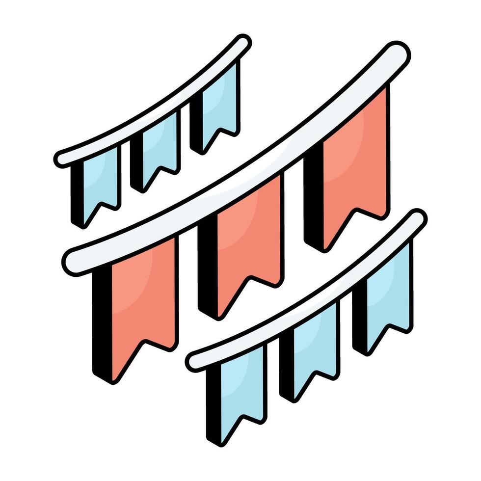 An icon design of garlands vector