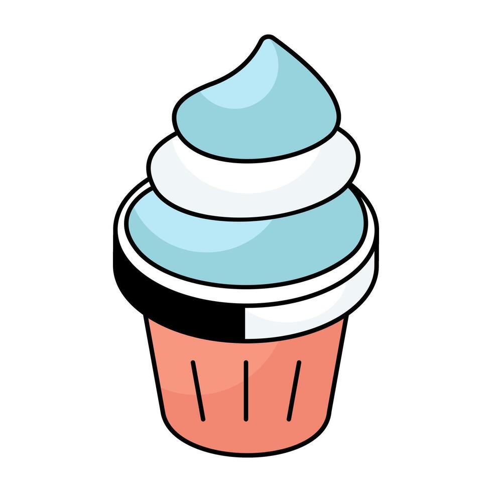 A colored design icon of ice cream cup vector