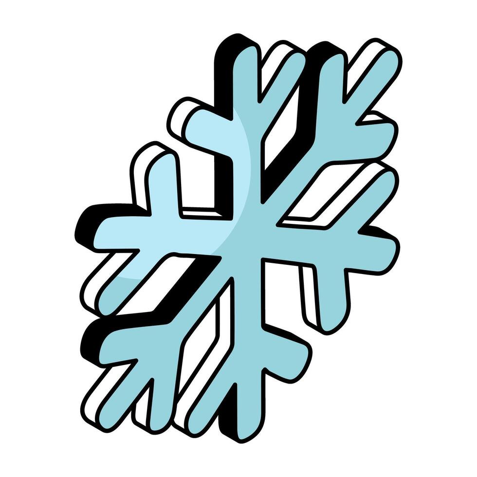 An icon design of snowflake vector