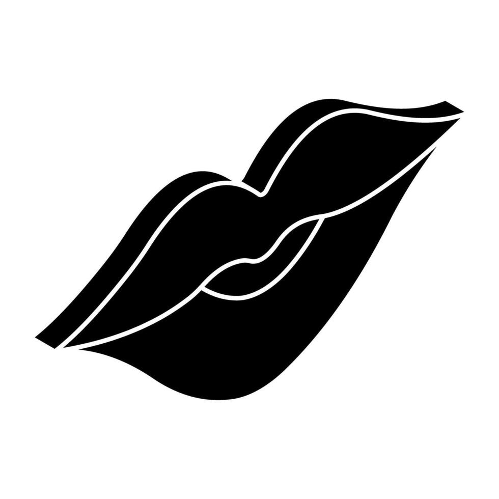 A flat design icon of lips vector