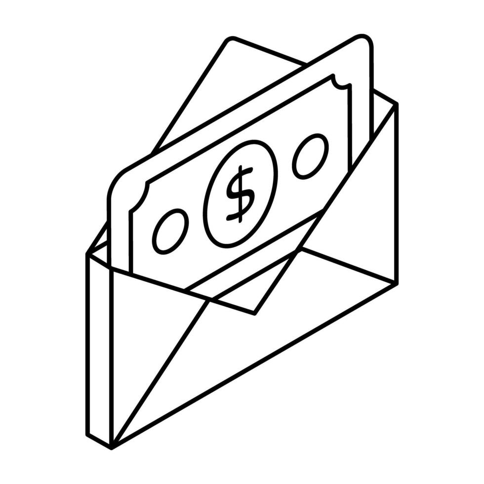 Creative design icon of money envelope vector
