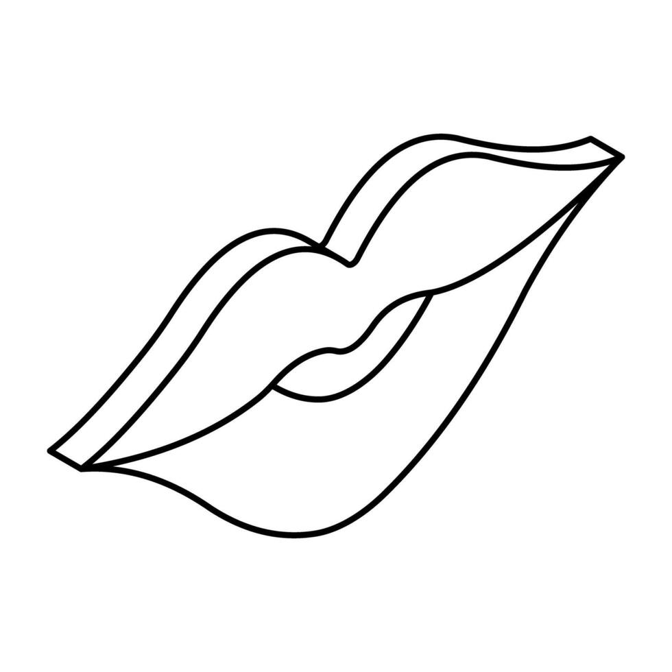 A flat design icon of lips vector