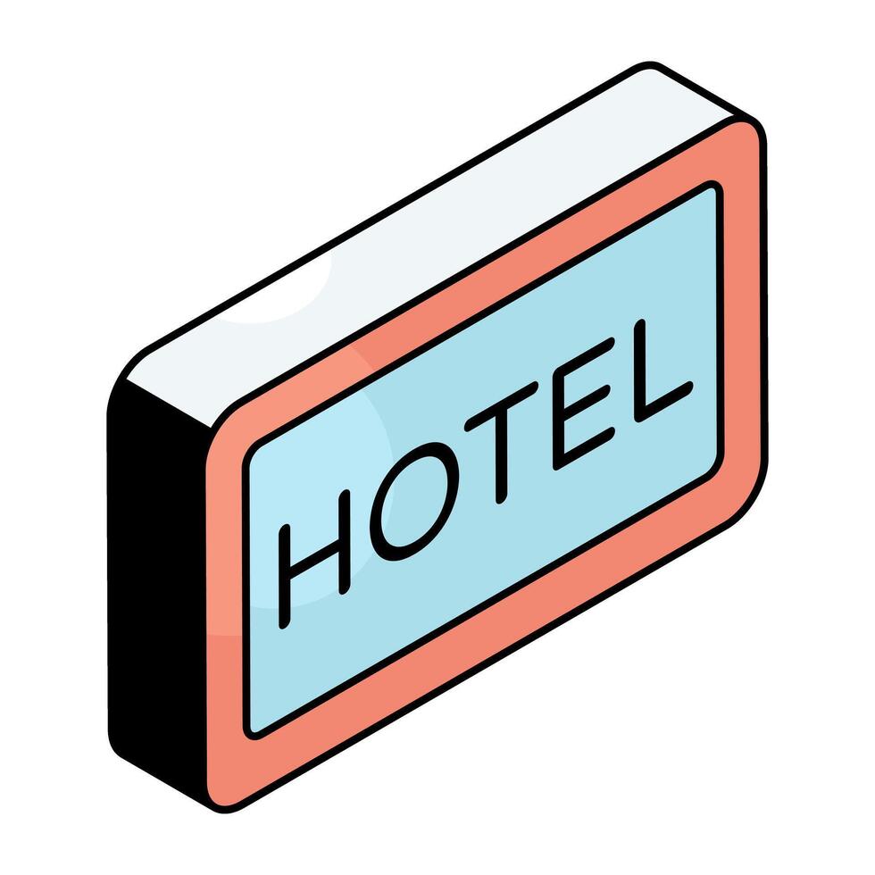 A colored design icon of hotel vector