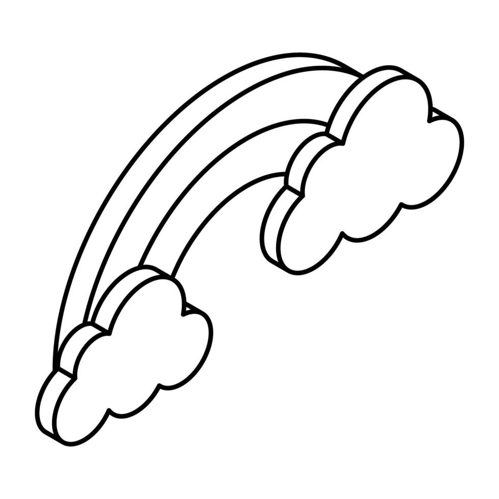 A beautiful design icon of rainbow vector