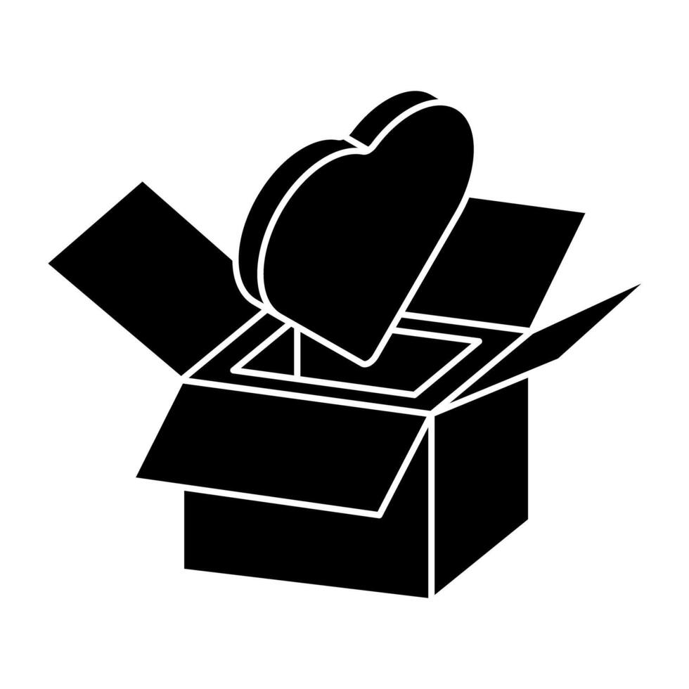 A flat design icon of love parcel vector