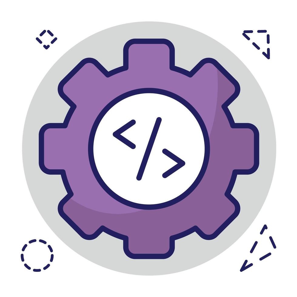 Conceptual flat design icon of coding vector