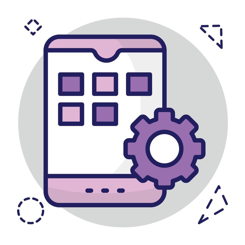 A unique design icon of mobile setting vector