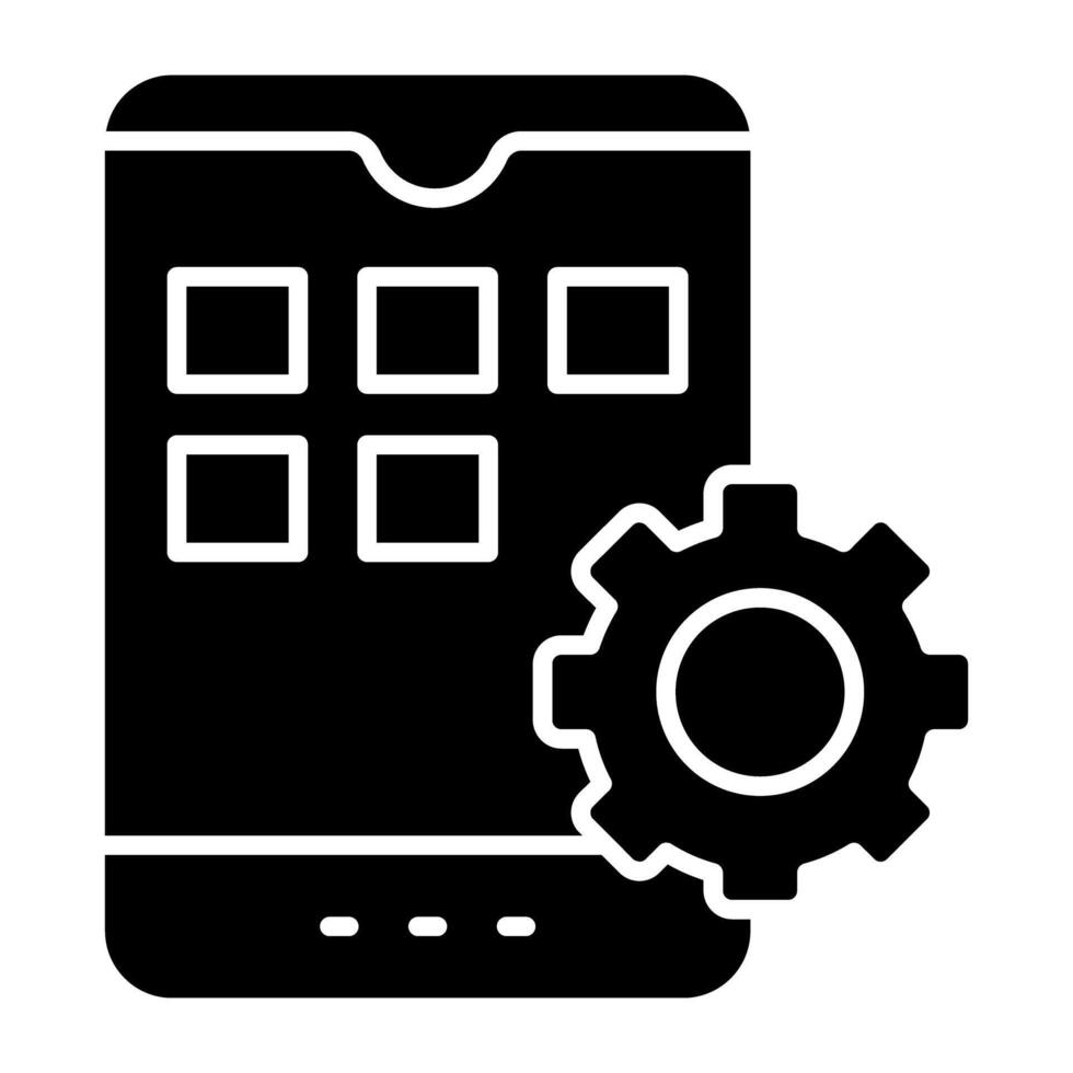A unique design icon of mobile setting vector