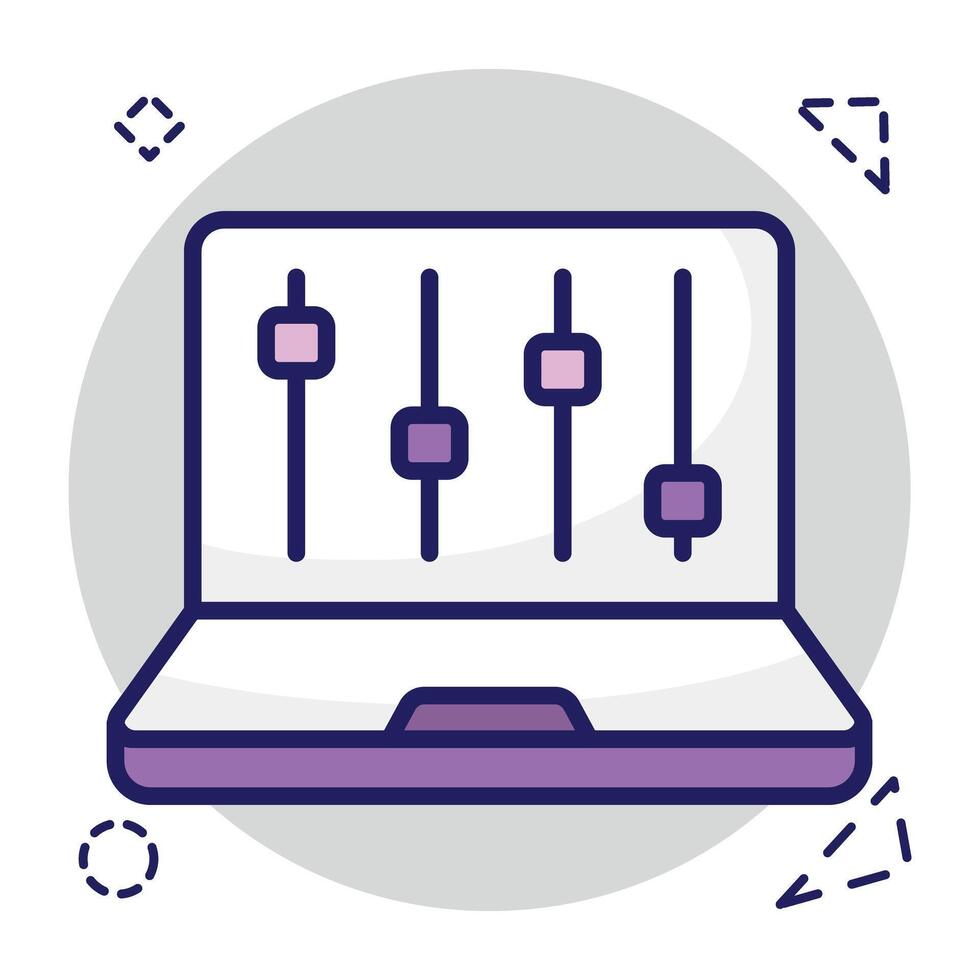 An editable design icon of online equalizer vector