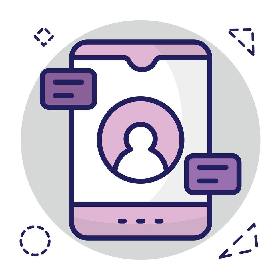 Premonition download icon of mobile chatting vector