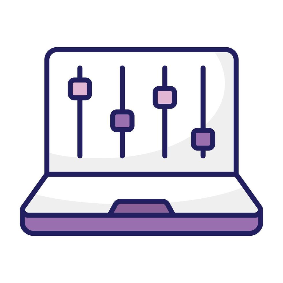 An editable design icon of online equalizer vector