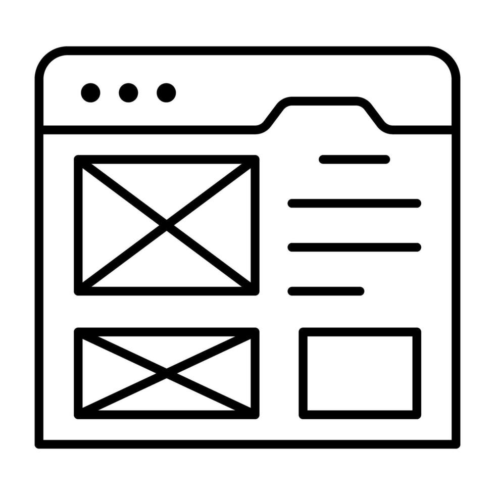 Trendy design icon of web wireframe vector