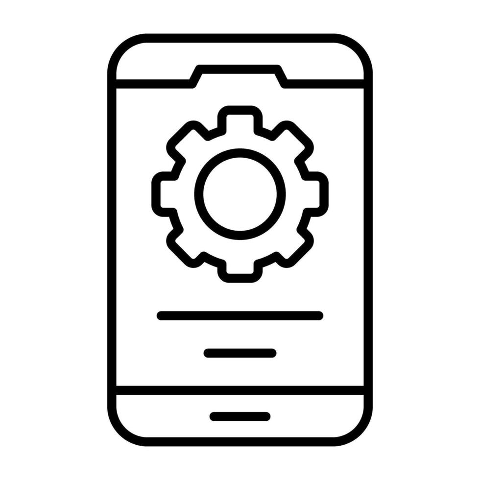 A unique design icon of mobile setting vector