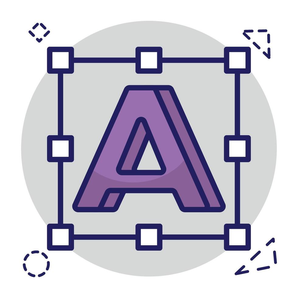 Modern style icon of font tool vector