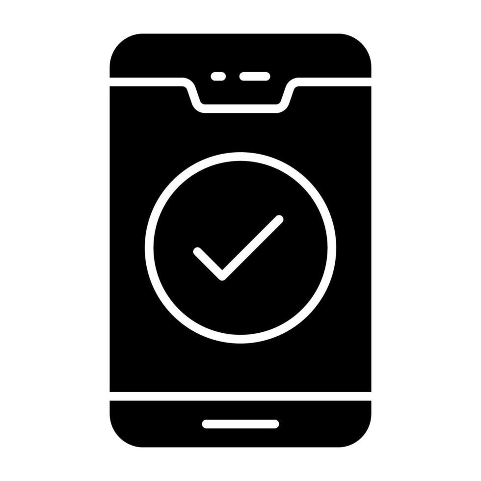 An icon design of verified phone vector