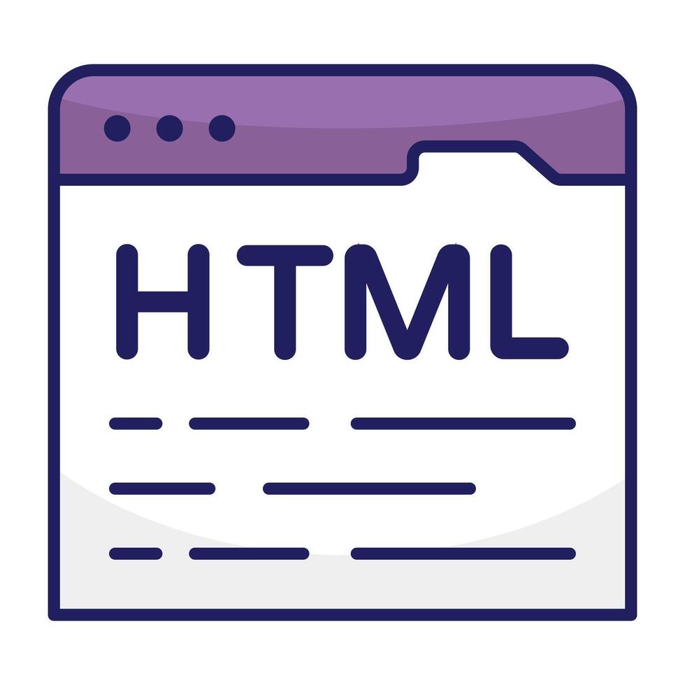 Conceptual flat design icon of html coding vector